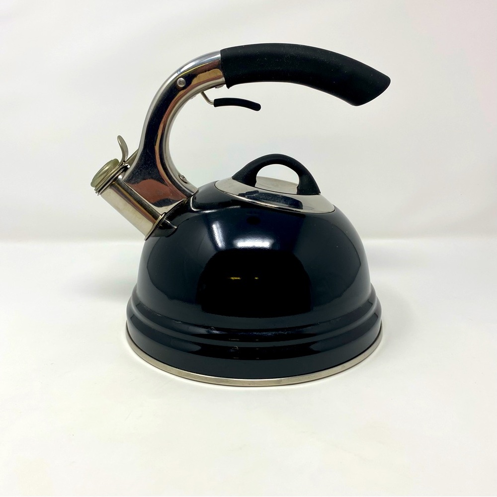 Whistling Kettle 2.7 QT/25L Stovetop‎ Black Stainless Steel